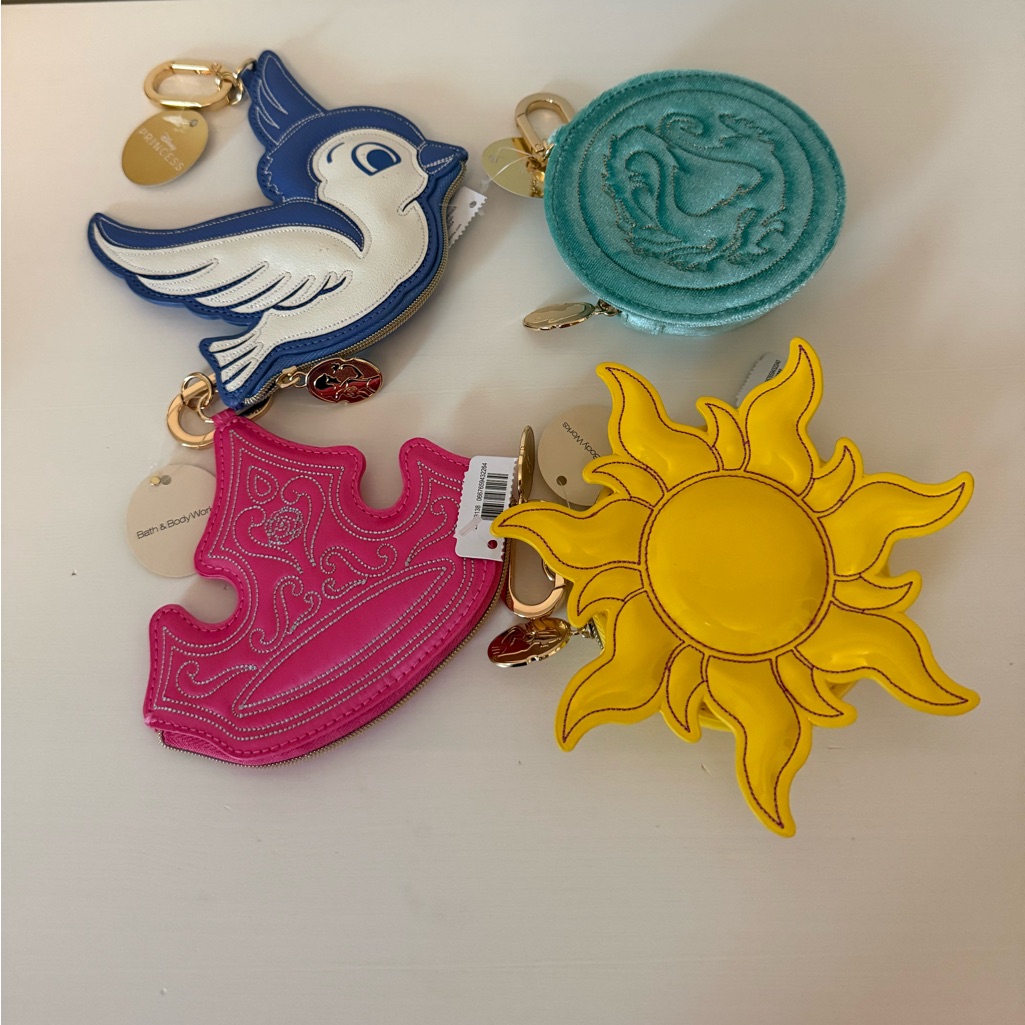 Nwt Bath & Body Works Disney Coin Purse Keychains Set Of 4